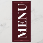 Modern Bewerkbaar Huwelijksmenu Menu (Achterkant)