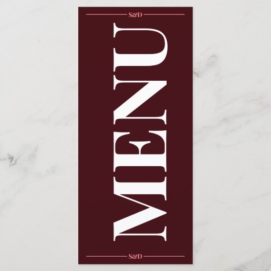 Modern Bewerkbaar Huwelijksmenu Menu (Achterkant)