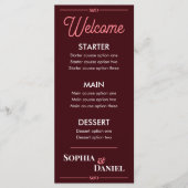 Modern Bewerkbaar Huwelijksmenu Menu (Voorkant)