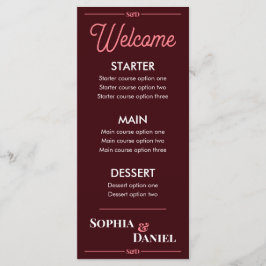 Modern Bewerkbaar Huwelijksmenu Menu