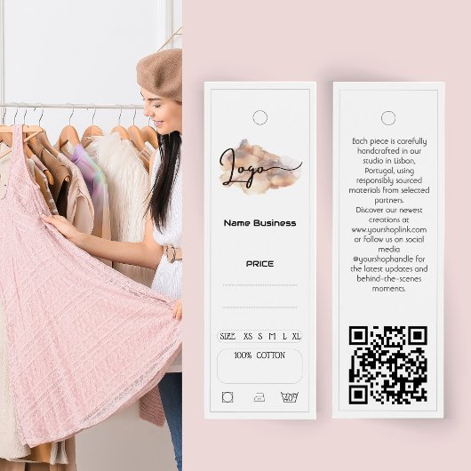 Modern bewerkbaar kleding Label Mini Visitekaartjes