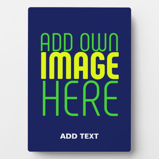 MODERN BEWERKBAAR NAVY BLUE AFBEELDING TEKST SJABL FOTOPLAAT (voorkant)