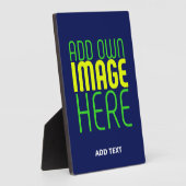 MODERN BEWERKBAAR NAVY BLUE AFBEELDING TEKST SJABL FOTOPLAAT (Zijkant)