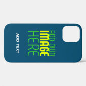 MODERN BEWERKBAAR PRUISISCH BLAUW AFBEELDING TEKST Case-Mate iPhone CASE (Achterkant (horizontaal))