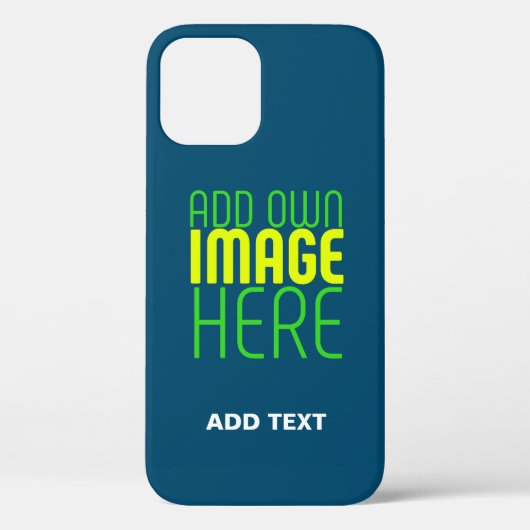 MODERN BEWERKBAAR PRUISISCH BLAUW AFBEELDING TEKST Case-Mate iPhone CASE (Achterkant)