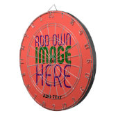 MODERN BEWERKBAAR ROOD SINAASAPPEL AFBEELDING TEKS DARTBORD (Voorkant Rechts)