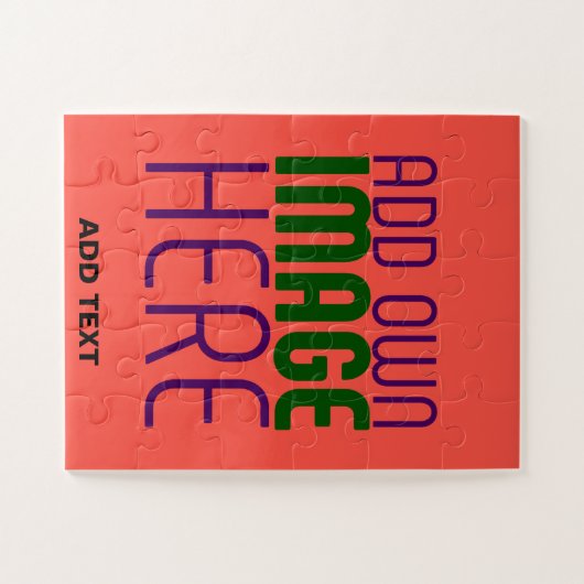 MODERN BEWERKBAAR ROOD SINAASAPPEL AFBEELDING TEKS LEGPUZZEL (Horizontaal)