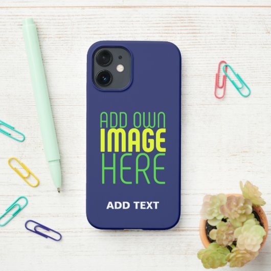 MODERN BEWERKBAAR SCHATTIGE NAVY BLAUW AFBEELDING iPhone HOESJE (Op bureau)