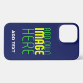 MODERN BEWERKBAAR SCHATTIGE NAVY BLAUW AFBEELDING  iPhone HOESJE (Achterkant horizontaal)