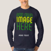 MODERN BEWERKBAAR SCHATTIGE NAVY BLAUW AFBEELDING  T-SHIRT (Voorkant)