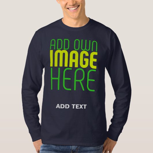 MODERN BEWERKBAAR SCHATTIGE NAVY BLAUW AFBEELDING  T-SHIRT (Voorkant)