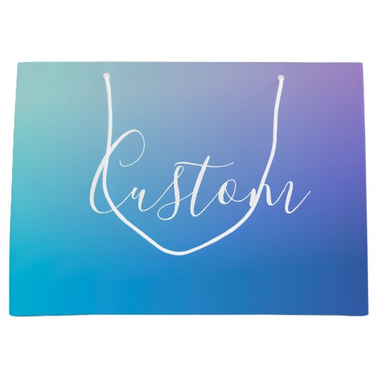 Modern bewerkbaar script schrijven | Kleurrijke Om Groot Cadeauzakje (Voorkant)