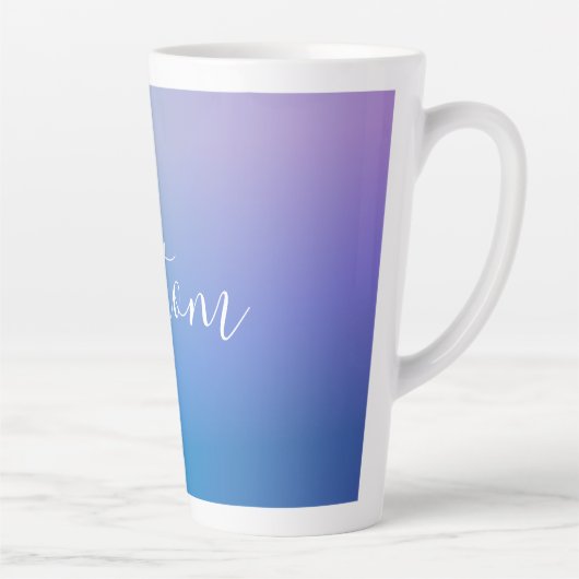 Modern bewerkbaar script schrijven | Kleurrijke Om Latte Mok (Rechts)