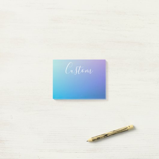 Modern bewerkbaar script schrijven | Kleurrijke Om Post-it® Notes (Op bureau)