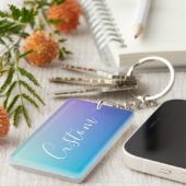 Modern bewerkbaar script schrijven | Kleurrijke Om Sleutelhanger (Voorkant Rechts)