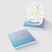 Modern bewerkbaar script schrijven | Kleurrijke Om Stenen Onderzetter (Zijkant)