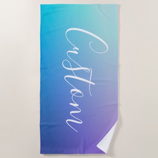 Modern bewerkbaar script schrijven | Kleurrijke Om Strandlaken (Voorkant)