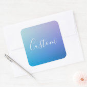 Modern bewerkbaar script schrijven | Kleurrijke Om Vierkante Sticker (Envelop)