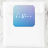 Modern bewerkbaar script schrijven | Kleurrijke Om Vierkante Sticker (Tas)