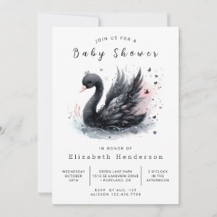 Modern bewerkbaar Swan-Baby shower Kaart