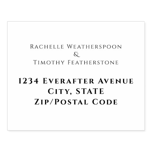 Modern bewerkbaar trouwretouradres rubberstempel (Afrduk)