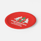 Modern bewerkbaar zakelijk kerstfeest papieren bordje (Gekanteld)