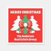 Modern bewerkbaar zakelijk kerstfeest servet (Voorkant)