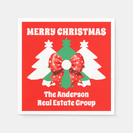 Modern bewerkbaar zakelijk kerstfeest servet