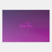 Modern bewerkbare monogramtekst & paarse ombre inpakpapier vel (Voorkant 2)