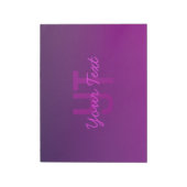 Modern bewerkbare monogramtekst & paarse ombre notitieblok (Linkerzijde)