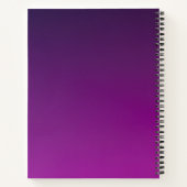 Modern bewerkbare monogramtekst & paarse Ombre  Notitieboek (Achterkant)