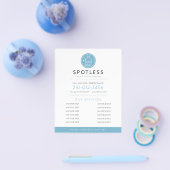 Modern Bezem Logo Blauwe Schoonmaakdienst Flyer (Enkel)