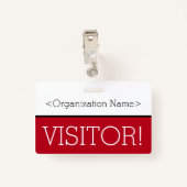 Modern "BEZOEKER!" Badge (Achterkant met clip)