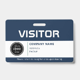 Modern bezoekerspas ID-badge blauw Badge