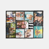 Modern BFF Best Friends Photo Collage Names Fleece Deken (Voorkant (Horizontaal))