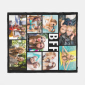 Modern BFF Best Friends Photo Collage Names Fleece Deken (Voorkant (Horizontaal))