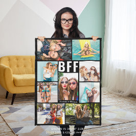 Modern BFF Best Friends Photo Collage Names Fleece Deken