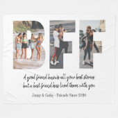 Modern BFF Photo Collage Best Friend Besties Quote Fleece Deken (Voorkant (Horizontaal))