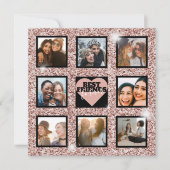Modern BFF Photo Collage Roos Gold Glitter Feestdagenkaart (Voorkant)