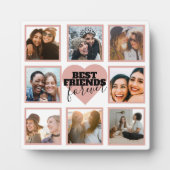 Modern BFF Photo Collage Roos Gold Heart Fotoplaat (Voorkant)
