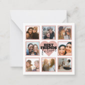 Modern BFF Photo Collage Roos Gold Heart Notitiekaartje (Voorkant)