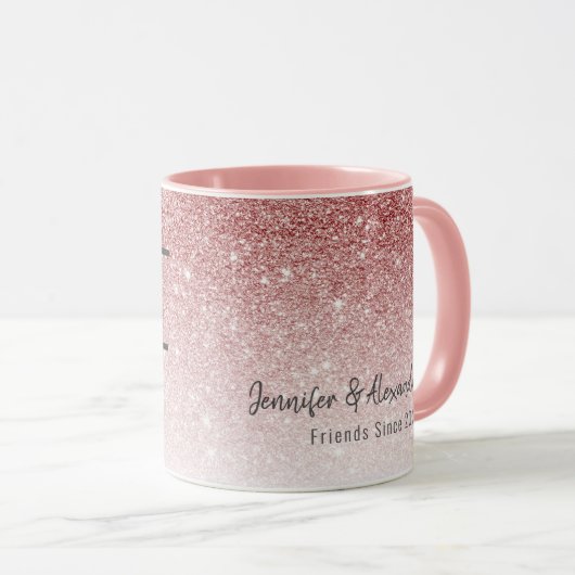 Modern BFF Roos Gold Glitter Best Friend Girly Mok (Voorkant rechts)