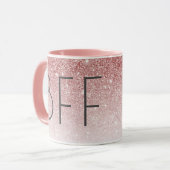 Modern BFF Roos Gold Glitter Best Friend Girly Mok (Voorkant links)