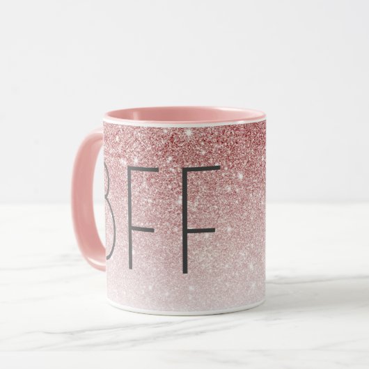 Modern BFF Roos Gold Glitter Best Friend Girly Mok (Voorkant links)