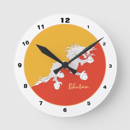 Modern Bhutanese vlag, Bhutan Home / design Ronde Klok (Voorkant)