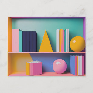Modern Bibliotheekboeken Ontwerp Alle Gelegenheden Briefkaart
