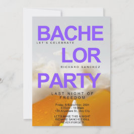 Modern bier geïnspireerd vrijgezellenfeest uitnodi kaart