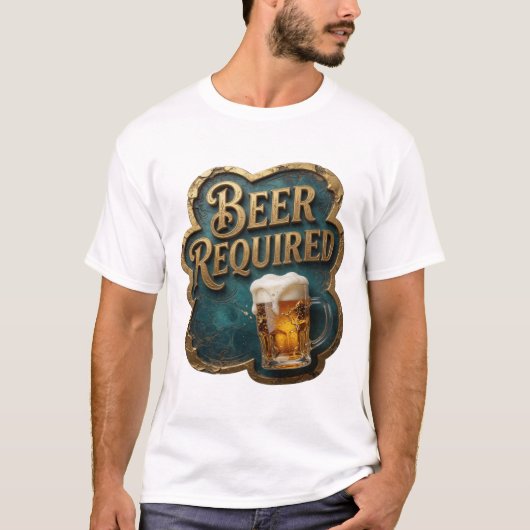 Modern BIER VERPLICHT Quote T-shirt (Voorkant)