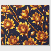 Modern Big Luxury Gold Roos Collectie Cadeaupapier (Vlak)