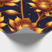 Modern Big Luxury Gold Roos Collectie Cadeaupapier (Hoek)